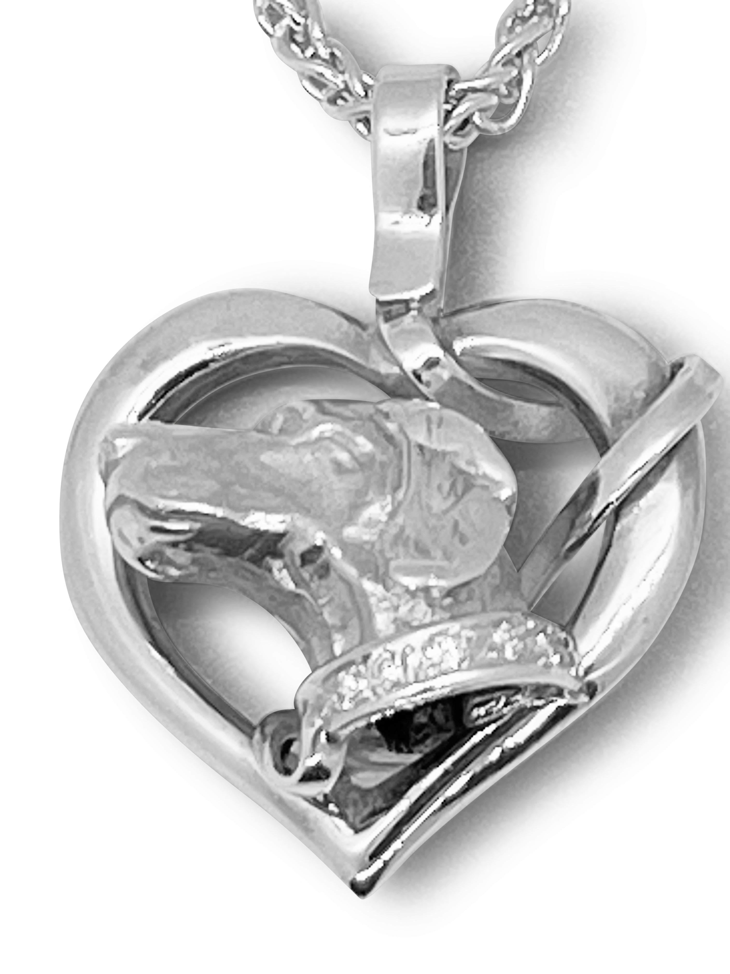 Pointer Pendant, Diamond Collar, Leash in Heart by Paul Eaton