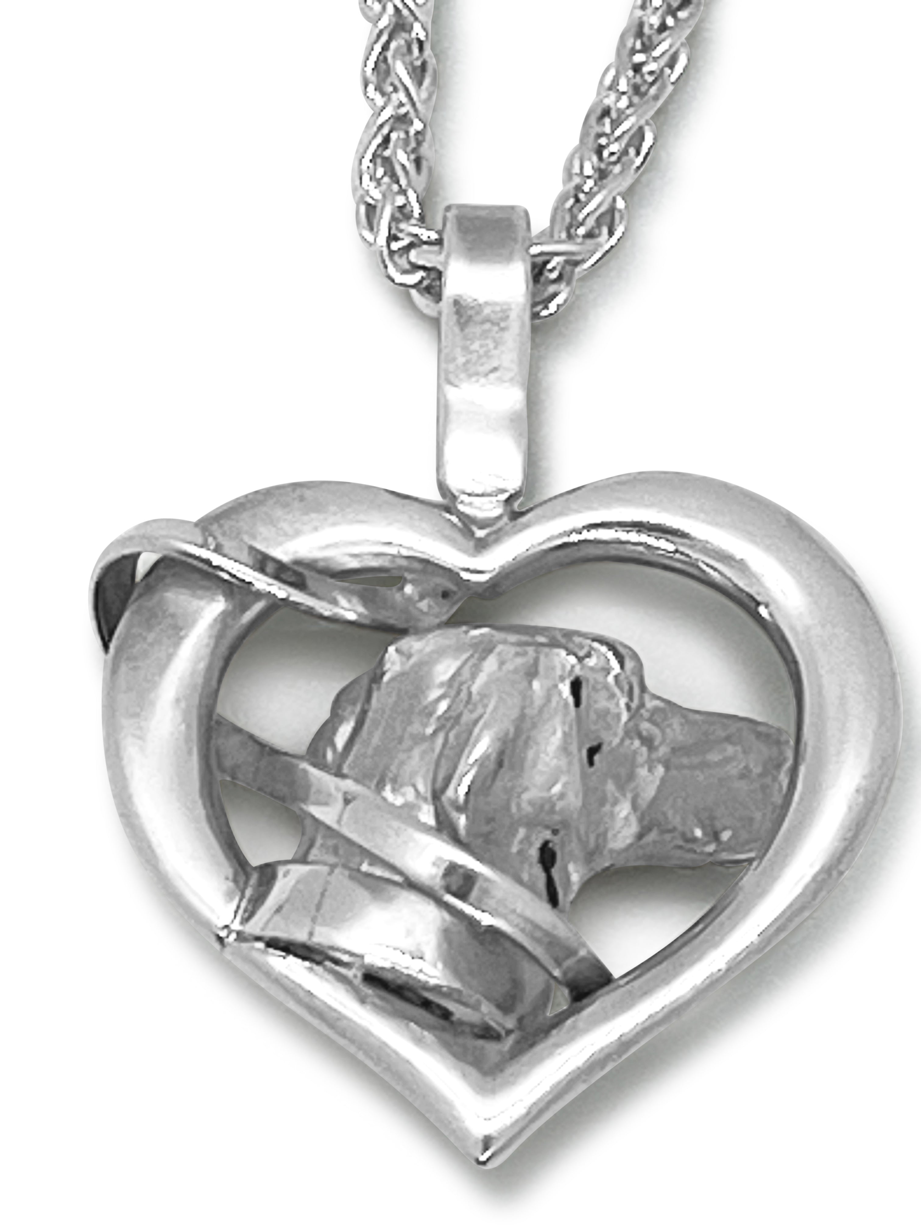Pointer Pendant, Diamond Collar, Leash in Heart by Paul Eaton