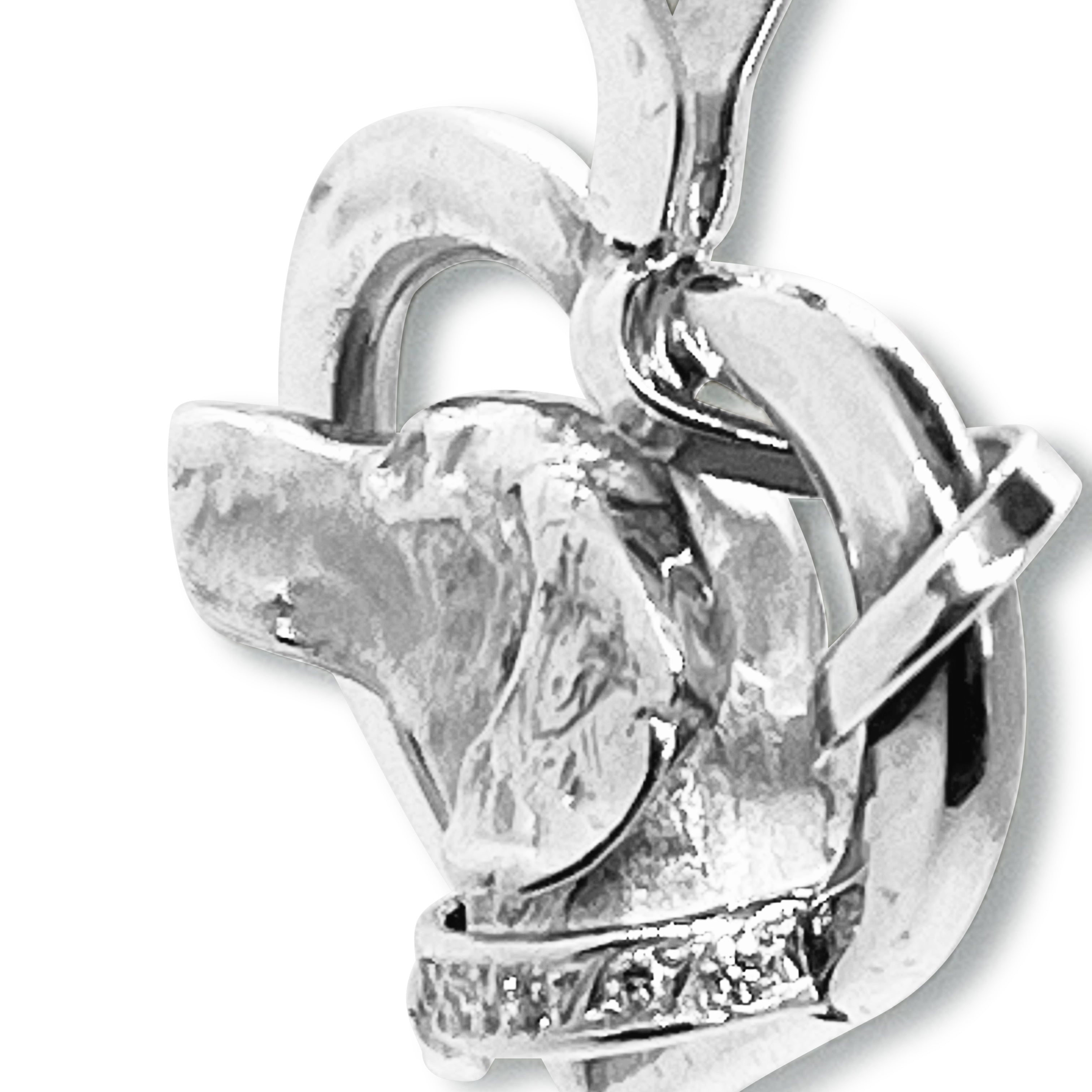 Pointer Pendant, Diamond Collar, Leash in Heart by Paul Eaton