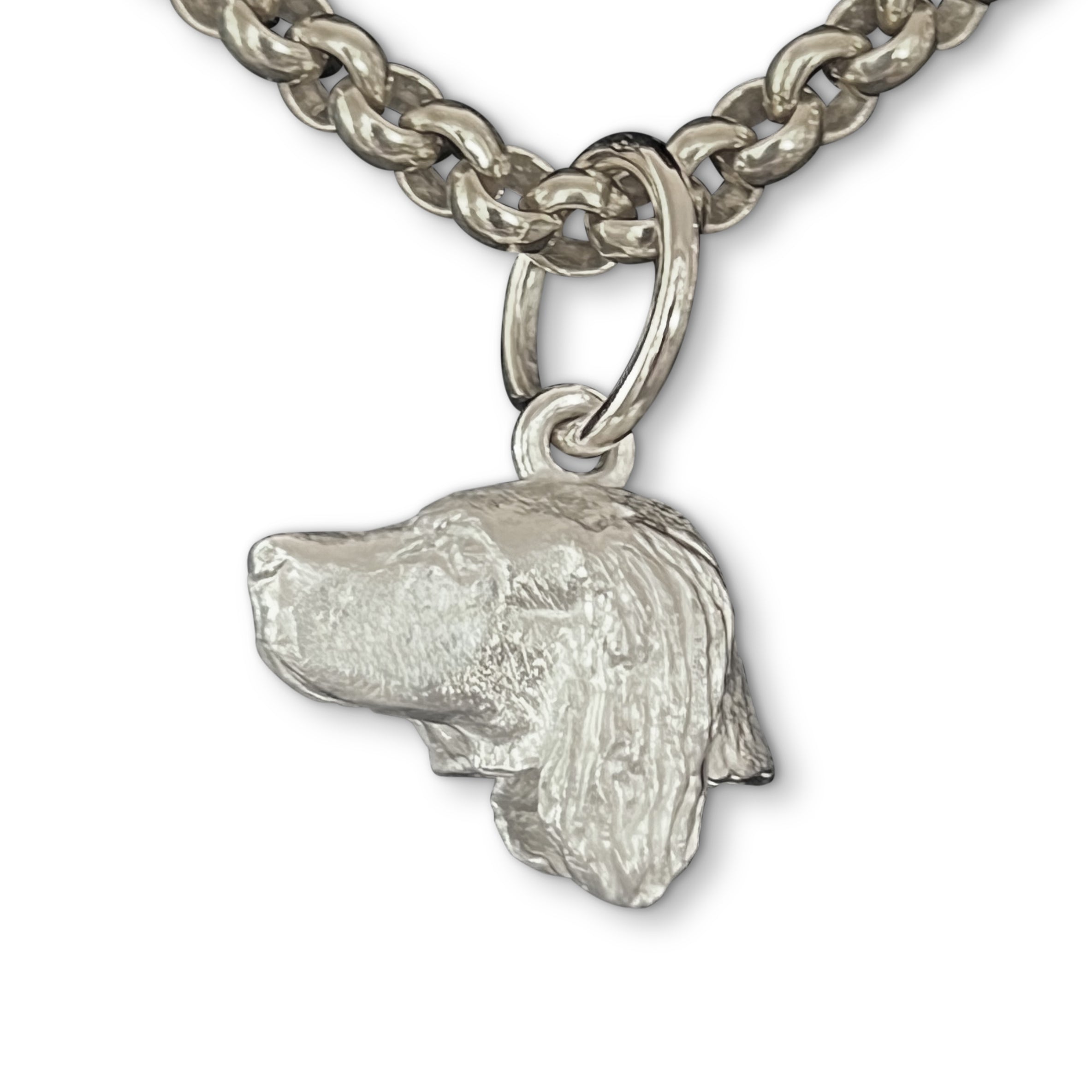 Spaniel Pendant with 9ct Ring by Paul Eaton Sculptor