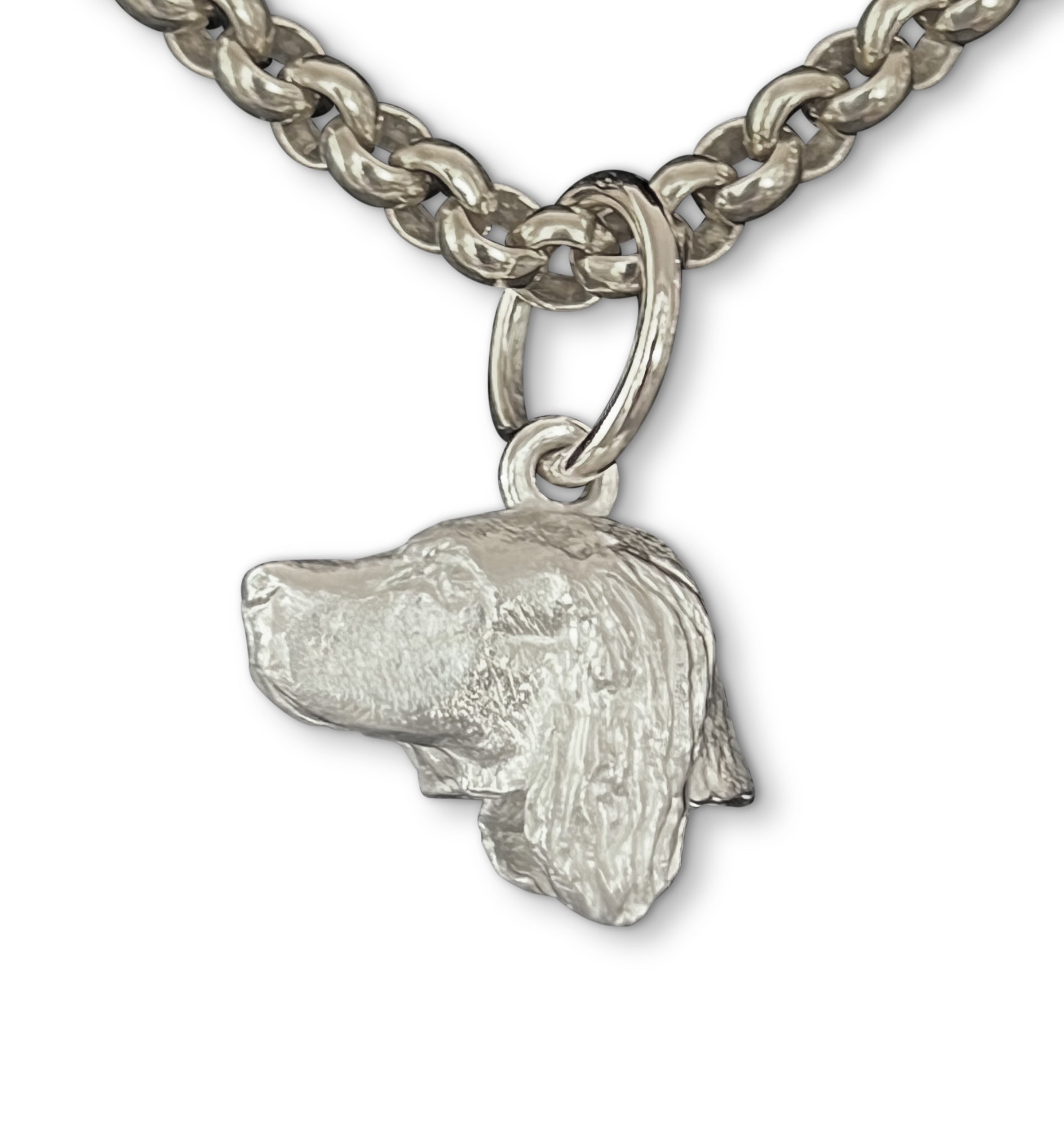 Spaniel Pendant with 9ct Ring by Paul Eaton Sculptor