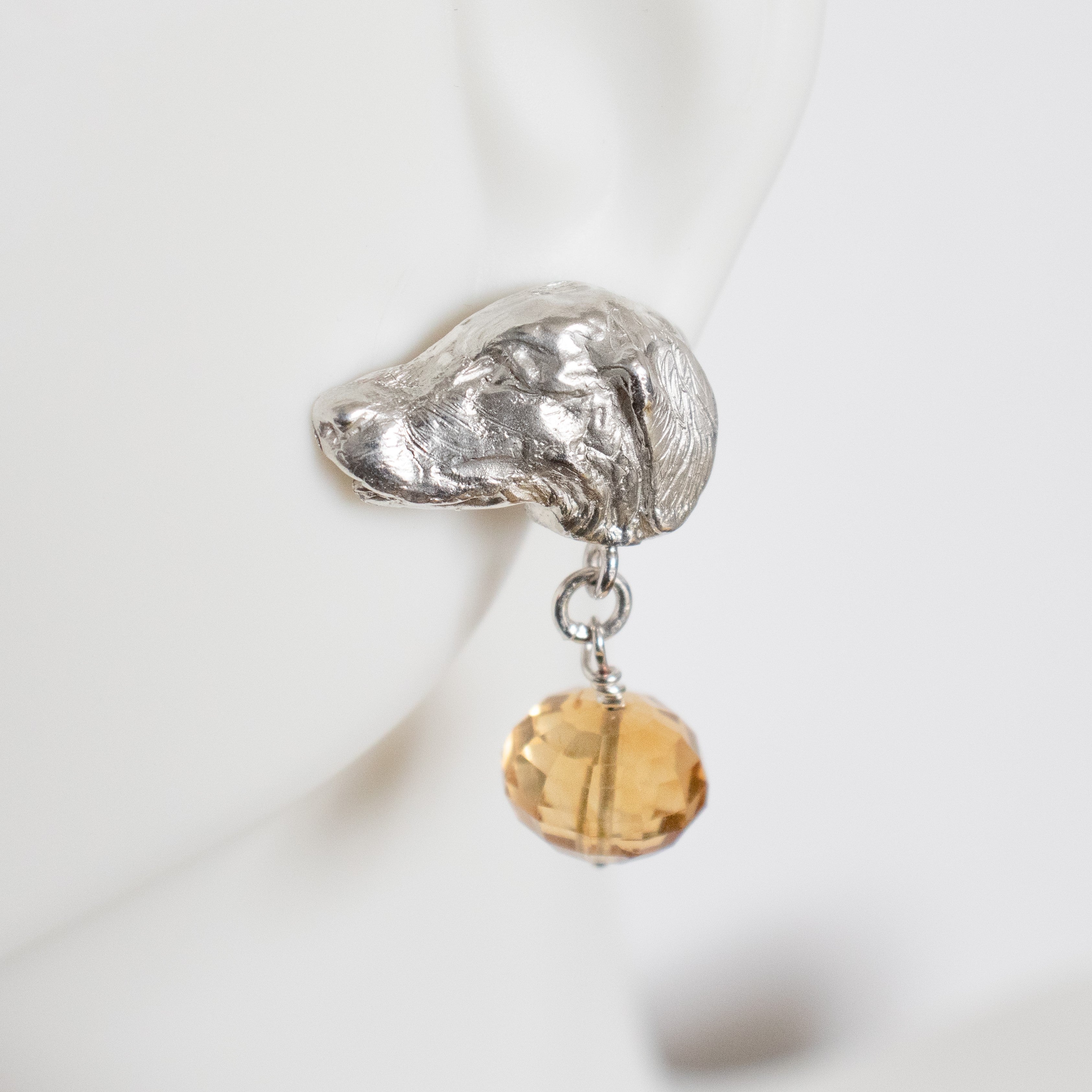 Retriever Earrings & Citrine Drops