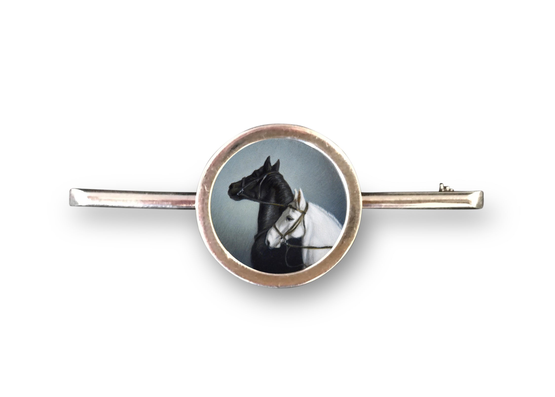 Beth de Loiselle Fox Hunt oil miniature stick pin