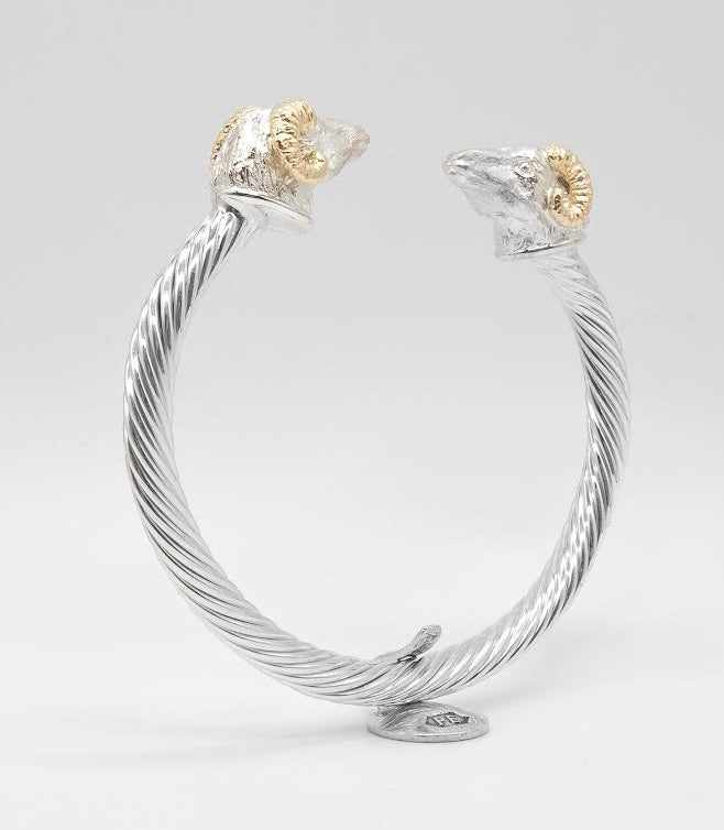 Gold/Silver Bangle with Diamond Eyes