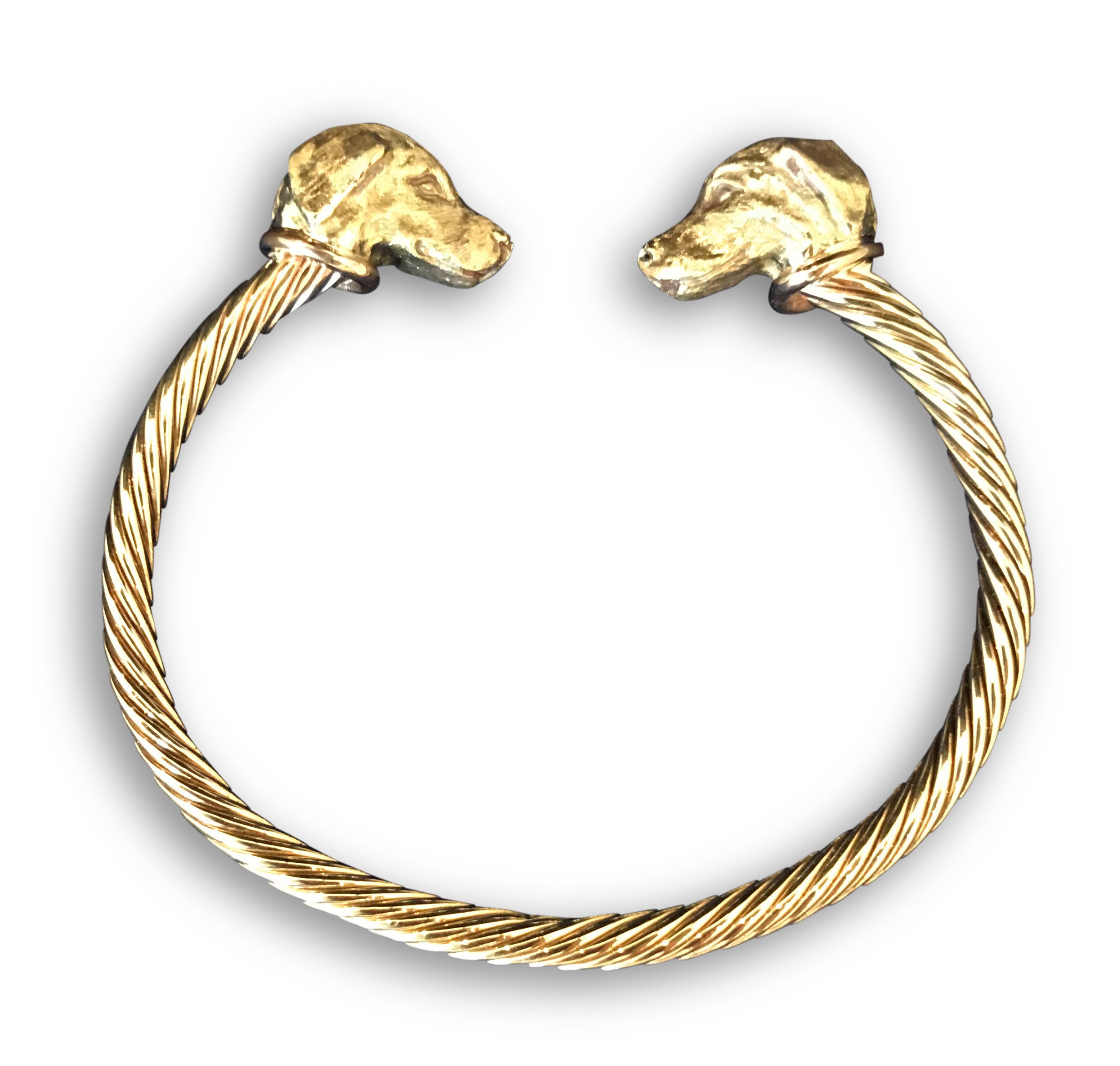Gold/Silver Bangle with Diamond Eyes