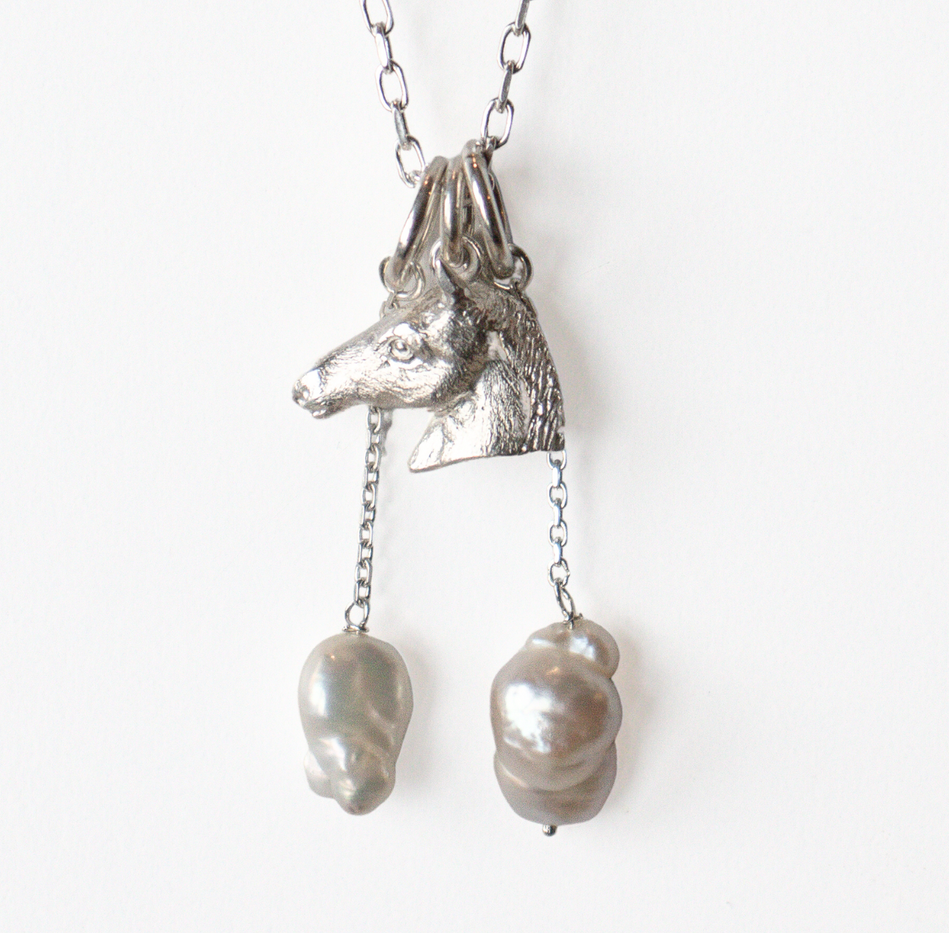 Horse Pendant with Freshwater Pearl Drops by Paul Eaton