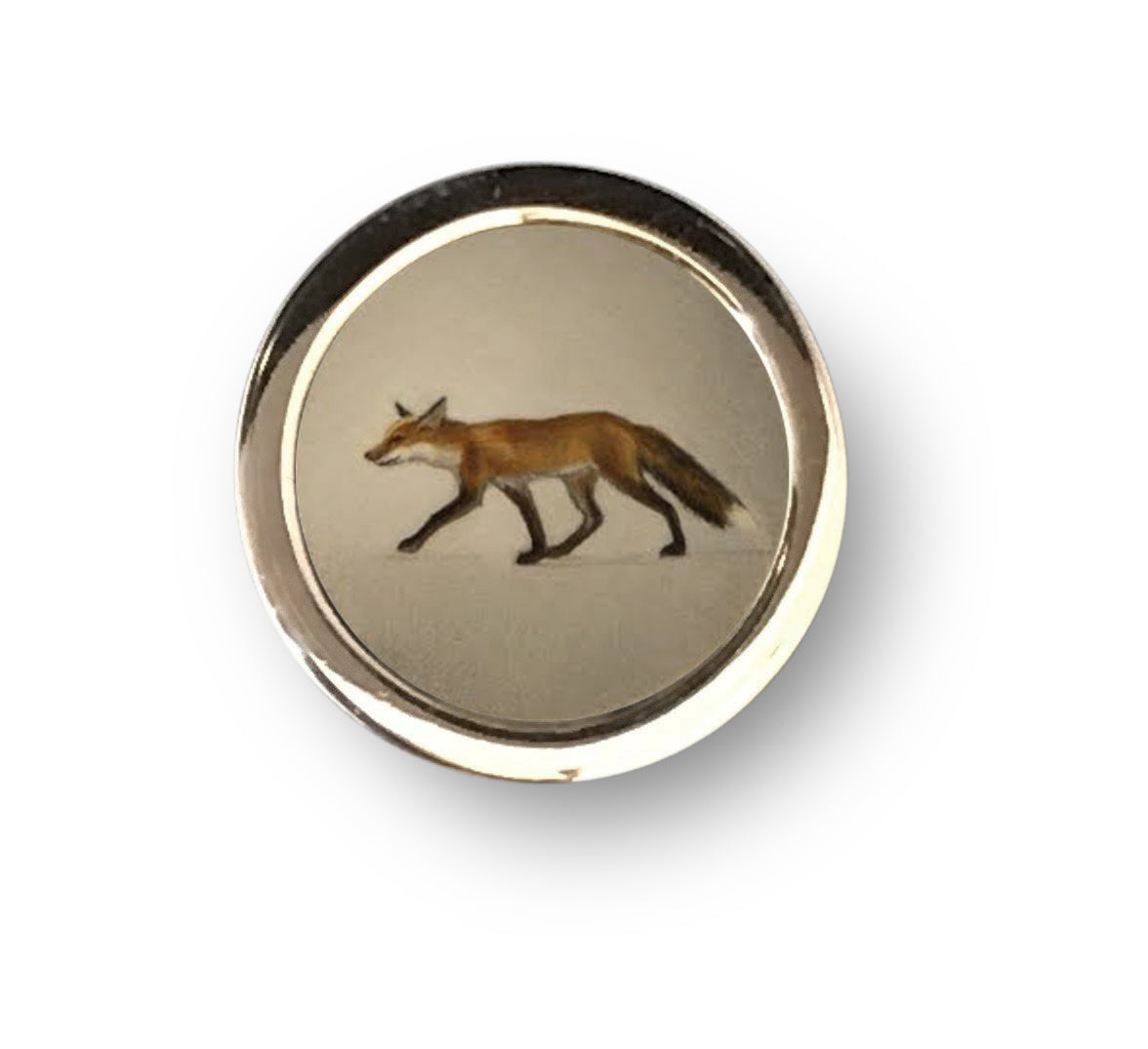 Beth de Loiselle fox hunt oils in cufflinks