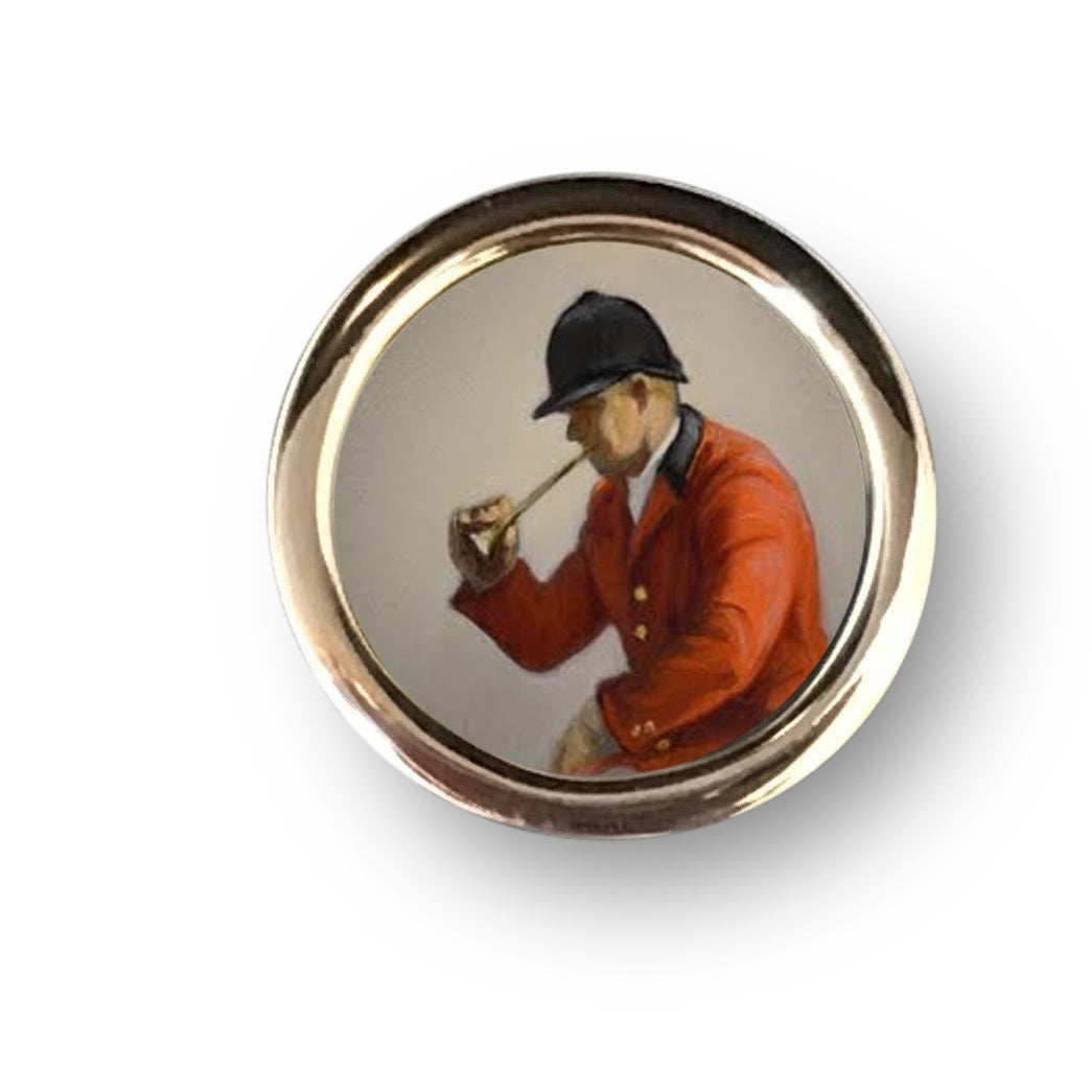 Beth de Loiselle fox hunt oils in cufflinks