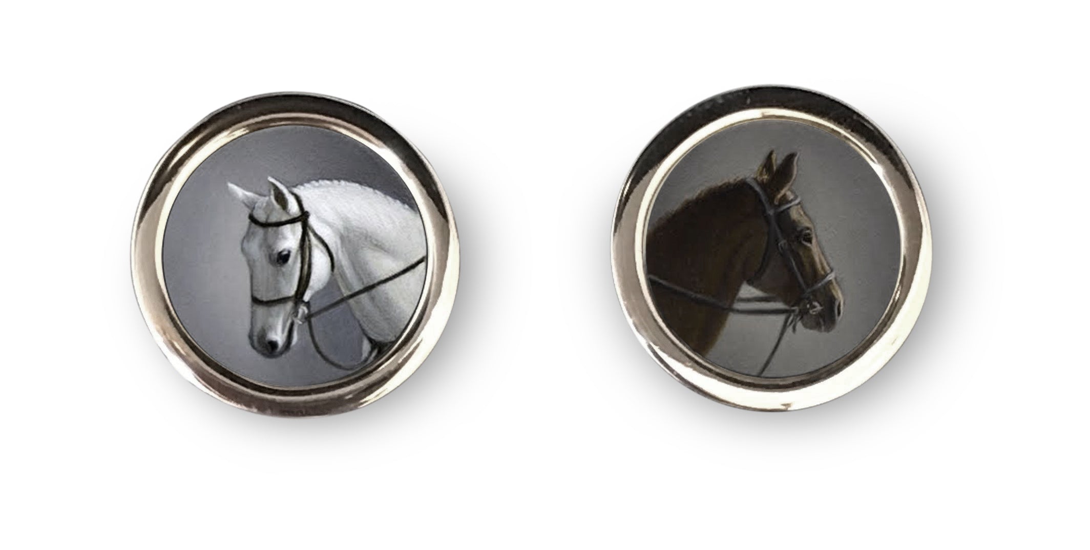 Beth de Loiselle horse oils in cufflinks
