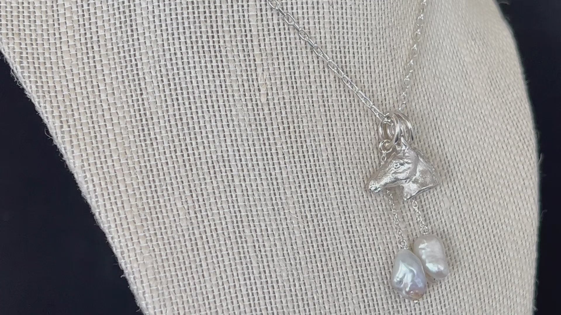 Horse Pendant with Pearl Drops by Paul Eaton Sculptor