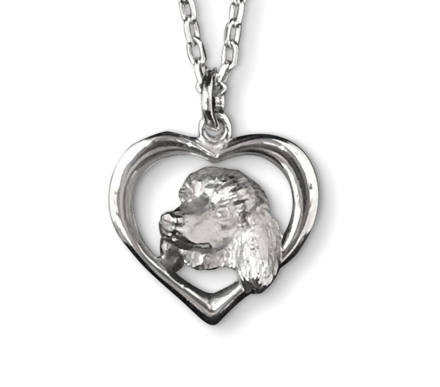 Poodle in a Heart Pendant by Paul Eaton Sculptor