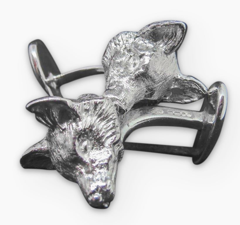 Fox Cufflinks sterling silver by Paul Eaton Sculptor