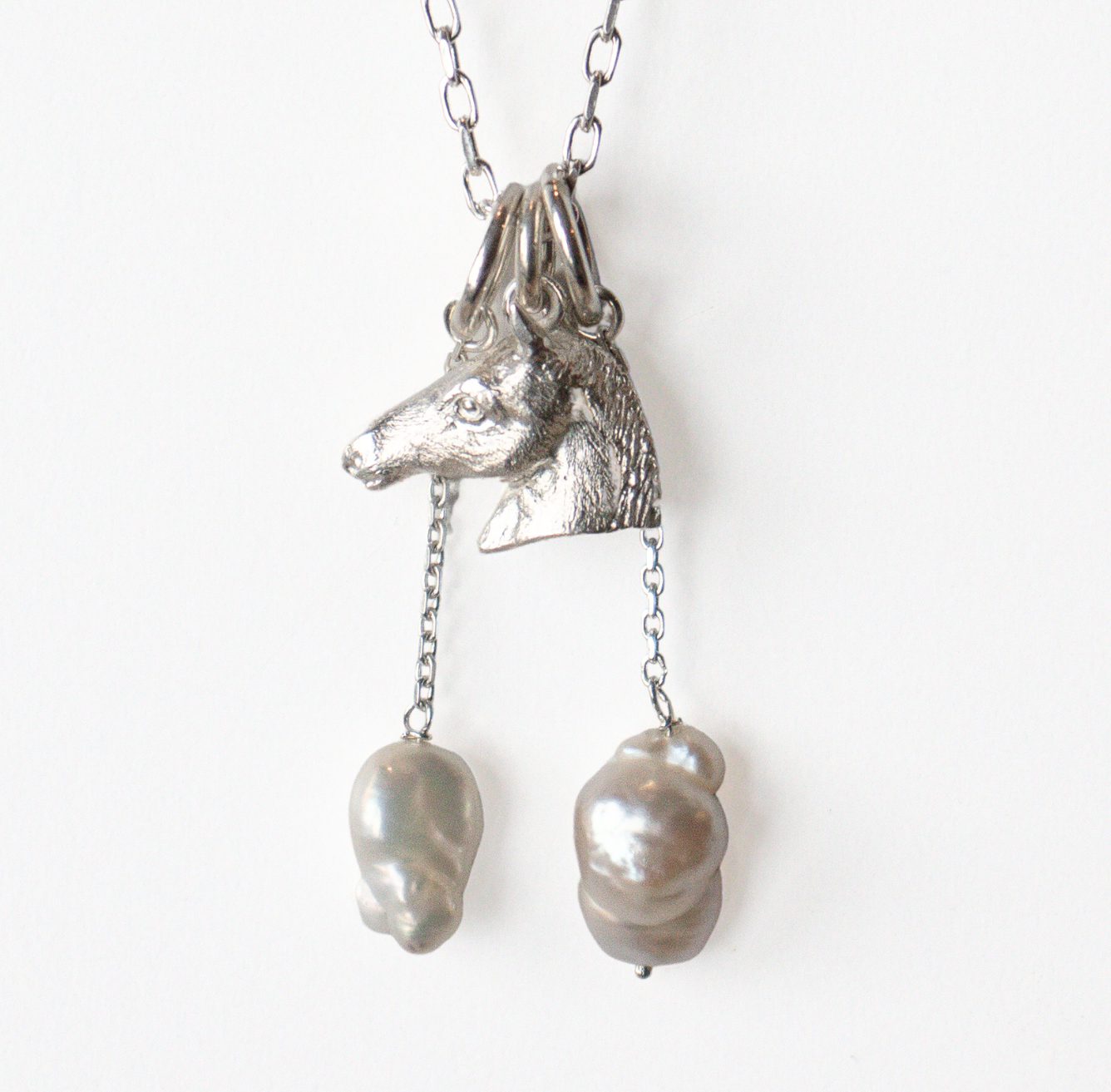 Horse Pendant with Freshwater Pearl Drops by Paul Eaton 