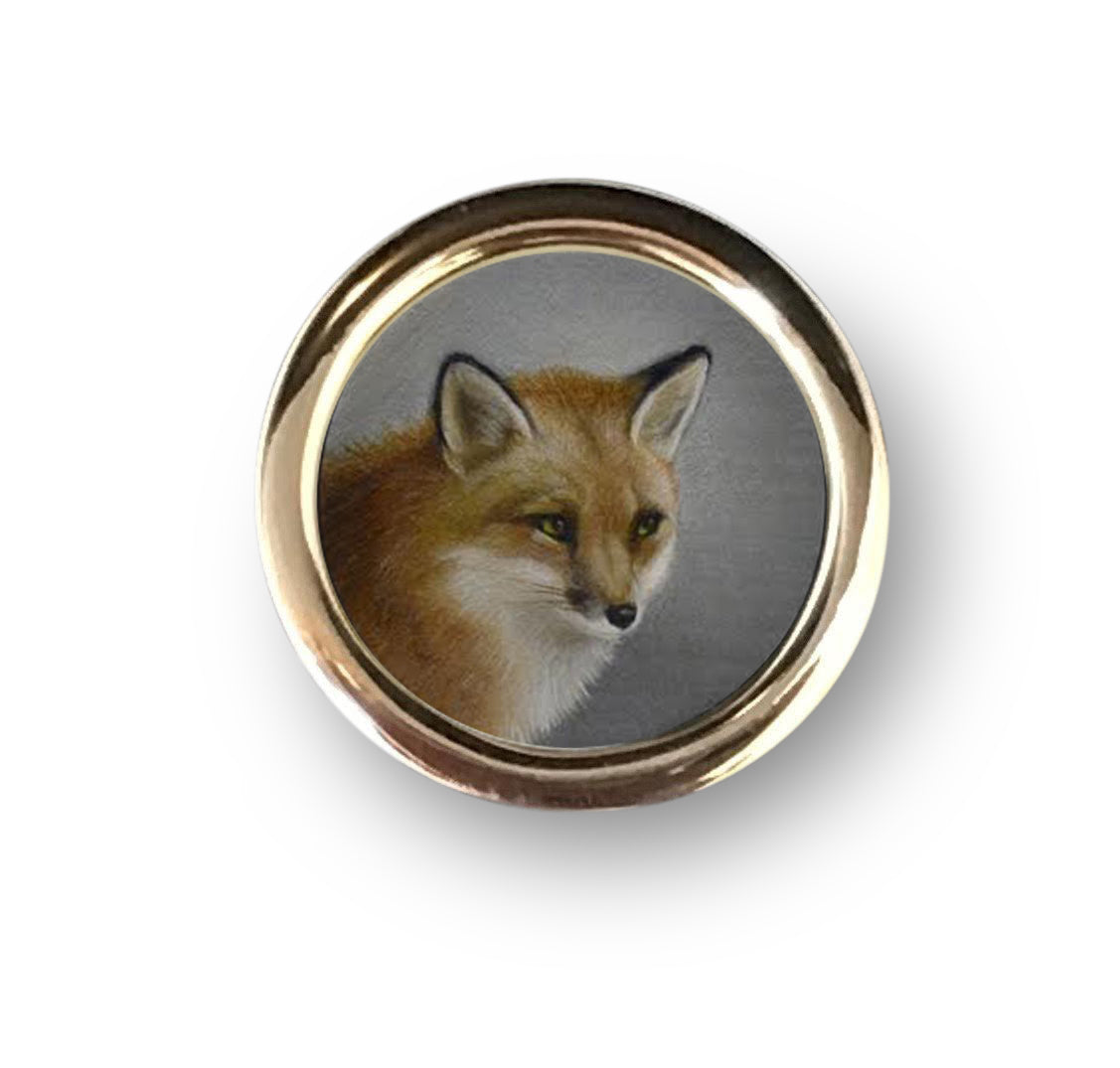 Beth de Loiselle fox oils in cufflinks