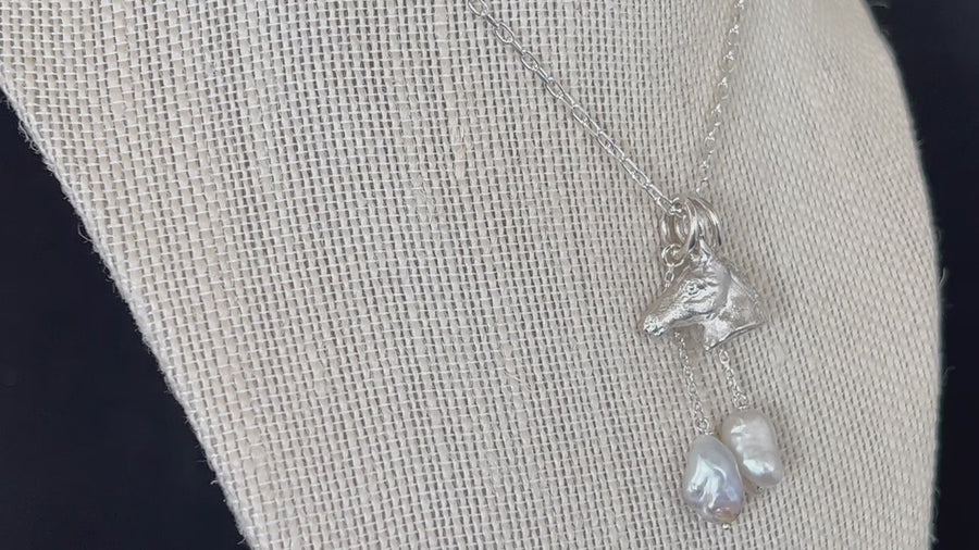 Horse Pendant with Pearl Drops by Paul Eaton Sculptor